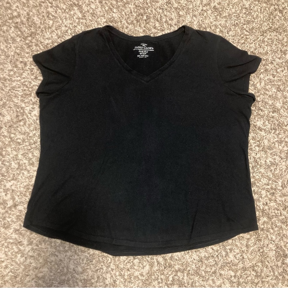 3/$15 - Faded Glory Black Short Sleeve Tee T-shirt, Sz XXL
